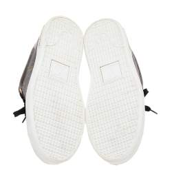 Louis Vuitton Brown/Black Monogram Canvas And Patent Leather Frontrow Low Top  Sneakers Size 37