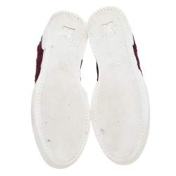 Louis Vuitton Burgundy Monogram Fabric And Suede High Top Sneakers Size 37