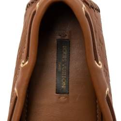 Pre Owned حذاء لوفرز لوي فيتون غلوريا جلد بني مقاس 36.5