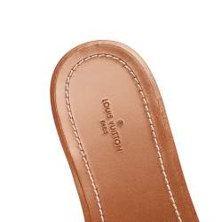 مملوكة مسبقًا Louis Vuitton Brown Monogram Canvas Lock It Flat Slides Size 37