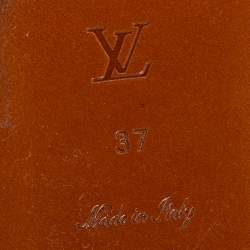 مملوكة مسبقًا Louis Vuitton Brown Monogram Canvas Lock It Flat Slides Size 37