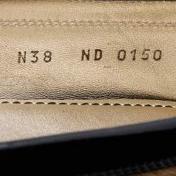 Pre Owned Louis Vuitton Brown Leopard Calf Hair And Patent Leather Slip On Loafers Size 38