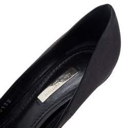 Pre Owned Louis Vuitton Black Satin Bernice Studded Pumps Size 37.5