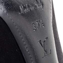 Pre Owned Louis Vuitton Black Satin Bernice Studded Pumps Size 37.5