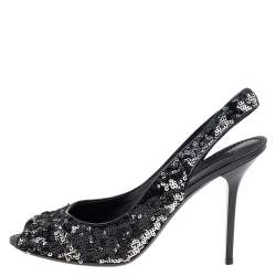 Pre Owned صندل لوي فيتون ليزا ترتر فضي وذهبي فتحة كعب مقاس 39