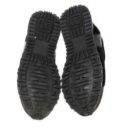 Pre Owned Louis Vuitton Brown/Black Canvas And Suede Run Away  Sneakers Size 38.5