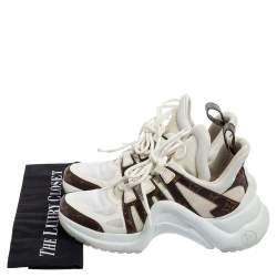Louis Vuitton White/Brown Monogram Canvas and Leather Archlight  Sneakers Size 38