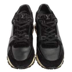 Pre Owned حذاء رياضي لوي فيتون راناواي سويدي وجلد إيبي أسود مقاس 40