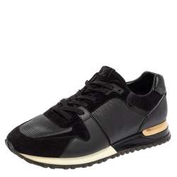 Pre Owned حذاء رياضي لوي فيتون راناواي سويدي وجلد إيبي أسود مقاس 40