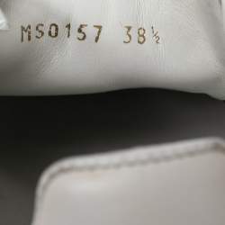 مملوكة مسبقًا حذاء رياضي لوي فيتون فرونترو مزخرف بالشعار جلد أبيض عنق منخفض مقاس 38.5