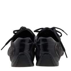 Louis Vuitton Black Monogram Canvas and Leather Low Top Sneakers Size 39