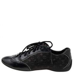 Louis Vuitton Black Monogram Canvas and Leather Low Top Sneakers Size 39