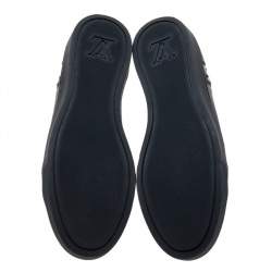 مملوكة مسبقًا Louis Vuitton Black Leather Zip Detail High Top Zip Sneakers Size 39.5