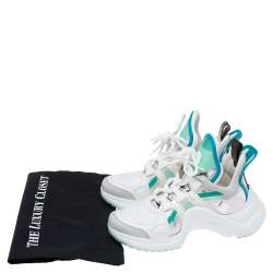 Pre Owned Louis Vuitton Green/White Leather LV Archlight Sneakers Size 37