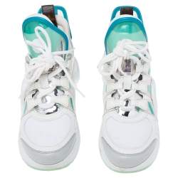 Pre Owned Louis Vuitton Green/White Leather LV Archlight Sneakers Size 37