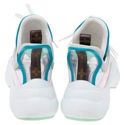 Pre Owned Louis Vuitton Green/White Leather LV Archlight Sneakers Size 37