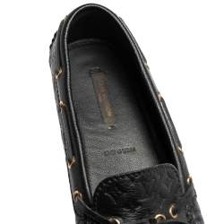 مملوكة مسبقًا حذاء لوفرز لوي فيتون غلوريا جلد مونوغرامي أسود مقاس 37