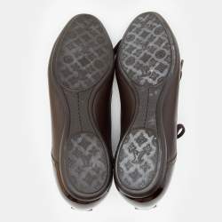مملوكة مسبقًا Louis Vuitton Brown Leather and Mini Lin Canvas Low Top Sneakers Size 38