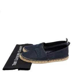 Pre Owned Louis Vuitton Navy Blue  Denim  Espadrilles Flats Size 40