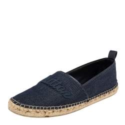 Pre Owned Louis Vuitton Navy Blue  Denim  Espadrilles Flats Size 40