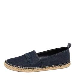 Pre Owned Louis Vuitton Navy Blue  Denim  Espadrilles Flats Size 40