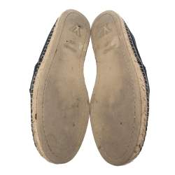 Pre Owned Louis Vuitton Navy Blue  Denim  Espadrilles Flats Size 40