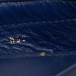 Pre Owned Louis Vuitton Blue Leather Gloria Loafers Size 38