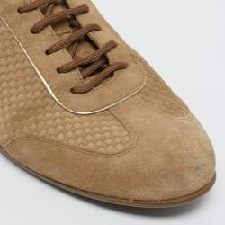 Louis Vuitton Beige Suede Low Top Sneakers Size 36.5