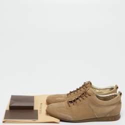 Louis Vuitton Beige Suede Low Top Sneakers Size 36.5