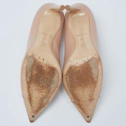مملوكة مسبقًا Louis Vuitton Nude Pink Leather Urban Twist Metal Cap-Toe Pumps Size 39