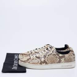 Louis Vuitton Brown/Beige Python Leather Front Row Low-Top Sneakers Size 36