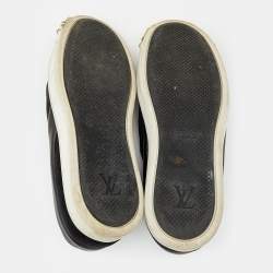 Louis Vuitton Black Patent Leather and Suede Studded Slip On Sneakers Size 38