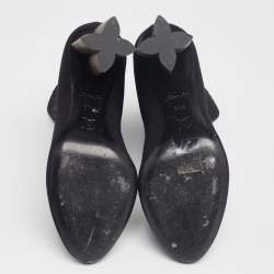 Pre Owned حذاء بوت كاحل لوي فيتون سيليويت قماش تريكو مونوغرامي أزرق كحلي مقاس 37.5