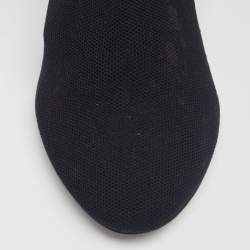 Pre Owned حذاء بوت كاحل لوي فيتون سيليويت قماش تريكو مونوغرامي أزرق كحلي مقاس 37.5