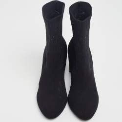 Pre Owned حذاء بوت كاحل لوي فيتون سيليويت قماش تريكو مونوغرامي أزرق كحلي مقاس 37.5