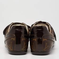 Louis Vuitton Monogram Canvas And Patent Leather Globe Trotter Low Top Sneakers Size 37