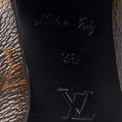 مملوكة مسبقًا Louis Vuitton Black/Brown Patent And Coated Monogram Canvas Star Trail Ankle Boots Size 36