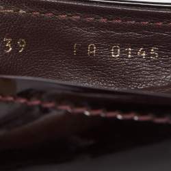 Pre Owned حذاء فلات باليه لوي فيتون أوكسفورد جلد لامع عنابي مقاس 39