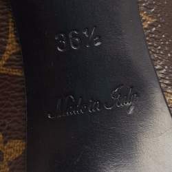 مملوكة مسبقًا Louis Vuitton Brown Monogram Coated Canvas and Patent Leather Cap Toe Fetish Pointed Pumps Size 36.5