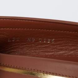 مملوكة مسبقًا حذاء لوفرز لوي فيتون جلد بني سليب أون بشعارمعدن مقاس 38