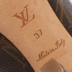 مملوكة مسبقًا Louis Vuitton Brown Monogram Canvas Rosemary Peep-Toe Pumps Size 37
