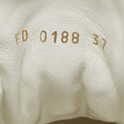 مملوكة مسبقًا حذاء رياضي لوي فيتون رون أواي كانفاس مونوغرامي وجلد أبيض/بني مقاس 37