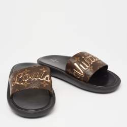 Louis Vuitton Brown Monogram Canvas Sunbath Slide Sandals Size 40