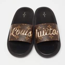 Louis Vuitton Brown Monogram Canvas Sunbath Slide Sandals Size 40