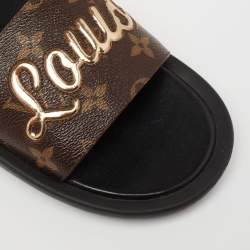 Louis Vuitton Brown Monogram Canvas Sunbath Slide Sandals Size 40