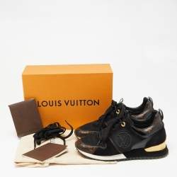 مملوكة مسبقًا Louis Vuitton Brown/Black Monogram Coated Canvas, Mesh and Suede Run Away Sneakers Size 36.5