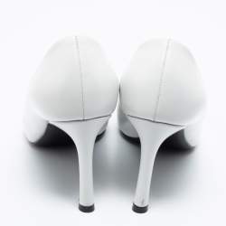 Pre Owned حذاء كعب عالي لوي فيتون هارتبريكير جلد أسود / أبيض مقاس39