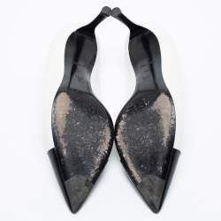 Pre Owned حذاء كعب عالي لوي فيتون هارتبريكير جلد أسود / أبيض مقاس39