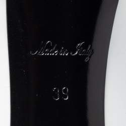 Pre Owned حذاء كعب عالي لوي فيتون هارتبريكير جلد أسود / أبيض مقاس39