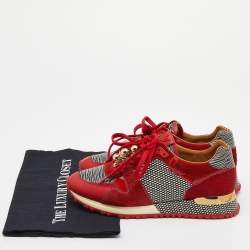 Pre Owned حذاء رياضي لوي فيتون رون اواي جلد وشعر عجل متعدد الألوان مزخرف مقاس 37